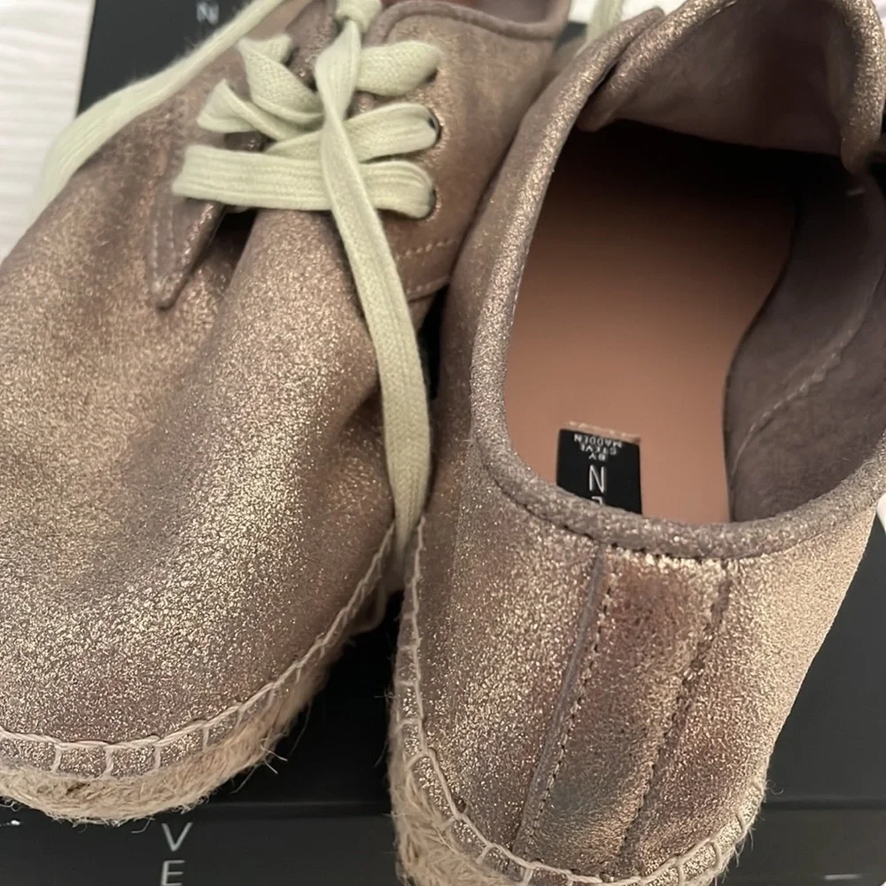 Steven Madden gold platform espadrilles vacation beach resort wear size 9